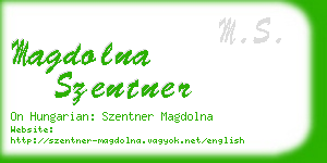 magdolna szentner business card